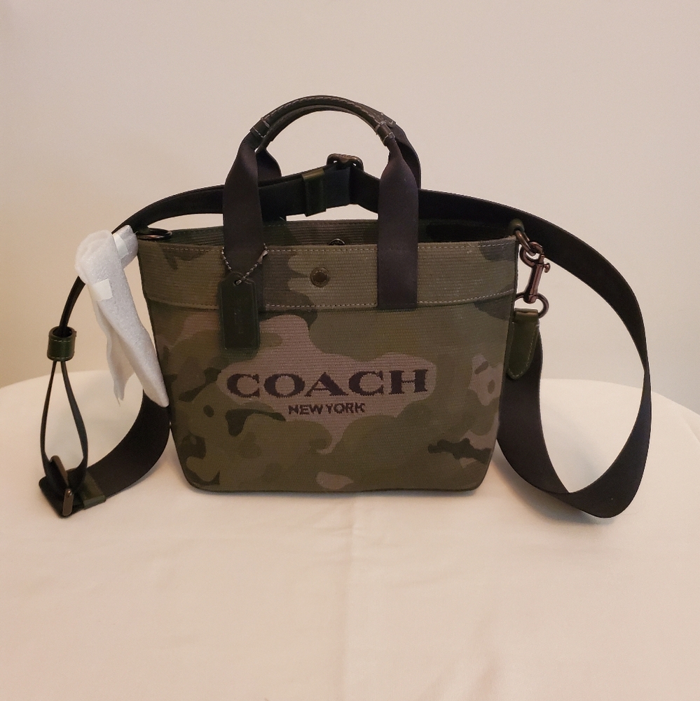 COACH Canvas Camouflage, Natural Pebble Leather Stylish Men's Bag